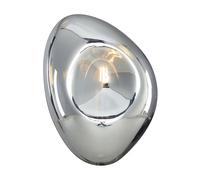 Applique Contemporanea Mabell Metallo Nero 1 Luce Diffusore Vetro Cromo