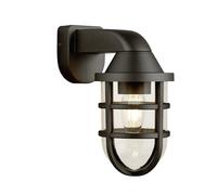 Applique Contemporanea Mare Policarbonato Nero Trasparente 1 Luce E27