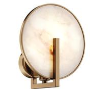 Applique Contemporanea Marmo Metallo Oro 1 Luce E Diffusore Bianco