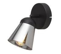 Applique Contemporanea Mega Acciaio Nero Fumè 1 Luce E14 [EEK: A++]