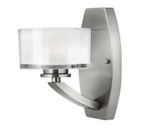 Applique Contemporanea Meridian Acciaio Nichel Spazzolato Vetro 1 Luce G9 3 Led
