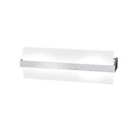 Applique Contemporanea Wood Metallo Foglia Argento Vetro Bianco 2 Luci E27 L40Cm