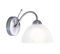 Applique Contemporanea Milanese Acciaio Argento Vetro 1 Luce E14 [EEK: A++]