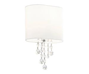 Applique Contemporanea Nina Acciaio Cromo Tessuto Bianco 1 Luce E14 [EEK: A++]