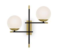 Maytoni - Applique contemporanea Nostalgia - Metallo oro, 2 luci, diffusori bianchi