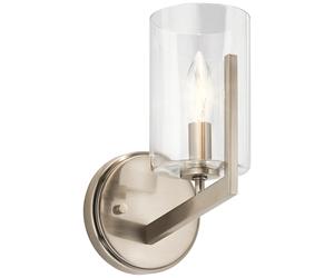 Applique Contemporanea Nye Acciaio Peltro Classico 1 Luce E14