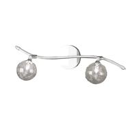 Applique Contemporanea Orizz Super Ball Metallo Cromo Vetro Pirex 2 Luci G9 [EEK: A++]