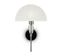 Applique Contemporanea Prima Metallo Cromo Diffusore Cotone Bianco