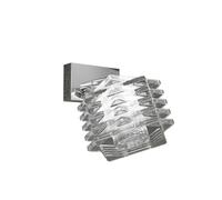 Applique Contemporanea Rubik Metallo Cromo Diffusore Cristallo 1 Luce G9