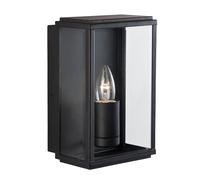 Applique Contemporanea Scatola Acciaio Nero Vetro 1 Luce E27