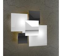 Applique Contemporanea Shadow Metallo Bianco Vetro Nero 4 Luci E27 46Cm