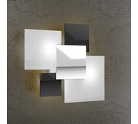 Applique Contemporanea Shadow Metallo Bianco Vetro Nero 4 Luci E27 46Cm