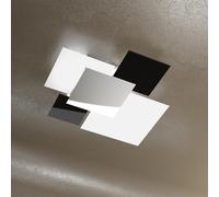 Applique Contemporanea Shadow Metallo Bianco Vetro Nero 4 Luci E27 71Cm
