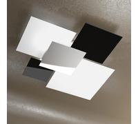 Applique Contemporanea Shadow Metallo Bianco Vetro Nero 4 Luci E27 91Cm