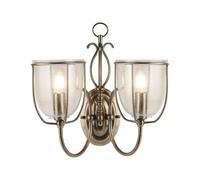 Applique Contemporanea Silhouette Acciaio Ottone Vetro 2 Luci E14