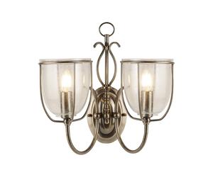 Applique Contemporanea Silhouette Acciaio Ottone Vetro 2 Luci E14
