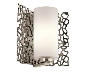 Applique Contemporanea Silver Coral Metallo Peltro Classico Vetro 1 Luce E27