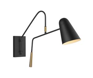 Applique Contemporanea Simon Acciaio Nero Mezzanotte 1 Luce E27