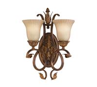 Applique Contemporanea Sonoma Valley Acciaio Marrone Antico Vetro 2 Luci E27