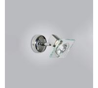 Applique Contemporanea Square Metallo Cromo Vetro Bianco Extrachiaro 1 Luce Gu10 [EEK: A++]