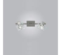 Applique Contemporanea Square Metallo Cromo Vetro Bianco Extrachiaro 2 Luci Gu10 [EEK: A++]