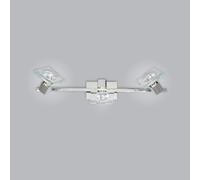 Applique Contemporanea Square Metallo Cromo Vetro Bianco Extrachiaro 3 Luci Gu10 [EEK: A++]