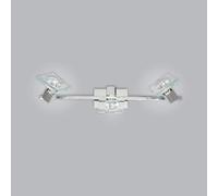 Applique Contemporanea Square Metallo Cromo Vetro Bianco Extrachiaro 3 Luci Gu10 [EEK: A++]