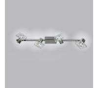 Applique Contemporanea Square Metallo Cromo Vetro Bianco Extrachiaro 4 Luci Gu10 [EEK: A++]