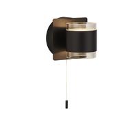 Applique Contemporanea Tumbler Acciaio Nero Policarbonato Bianco Led 3W 3000K