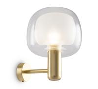 Applique Contemporanea Vision Alluminio Oro 1 Luce Diffusore In Vetro Trasp