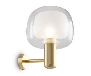Applique Contemporanea Vision Alluminio Oro 1 Luce Diffusore In Vetro Trasp