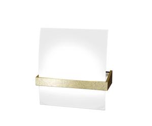 Applique Contemporanea Wood Metallo Foglia Oro Vetro Bianco 1 Luce E27 [EEK: A++]