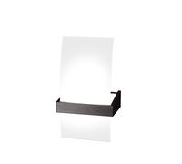 Applique Contemporanea Wood Metallo Nero Wengè Vetro Bianco 1 Luce G9