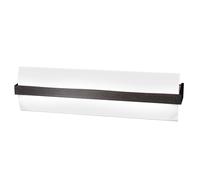 Applique Contemporanea Wood Metallo Nero Wengè Vetro Bianco 2 Luci E27 L50Cm