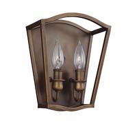 Applique Contemporanea Yarmouth Acciaio Ottone Antico Verniciato 2 Luci E14