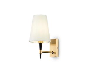 Applique Contemporanea Zaragoza Metallo Ottone 1 Luce Diffusore In Pvc Bianco