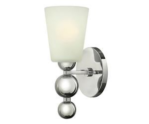 Applique Contemporanea Zelda Acciaio Nichel Lucido Vetro 1 Luce E27
