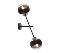 Applique Contemporaneo Yama Acciaio Nero 2 Luci E14 Ip20 [EEK: A++]