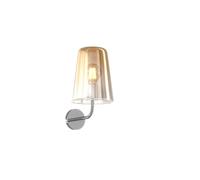Applique Contemporanea Shaded Metallo Cromo Vetro Ambra 1 Luce E27