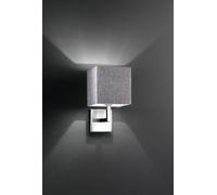 Applique cromo lucido con paralume in tessuto CUBE HOTEL 6062