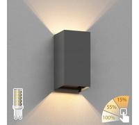 Applique CUBEL per esterni antracite IP65 Faretto rettangolare ascendente e [EEK: D]