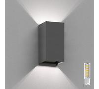 Applique CUBEL per esterni antracite IP65 Faretto rettangolare ascendente e