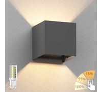 Applique CUBEL per esterni antracite IP65 Up & Downlight quadrato + LED [EEK: D]