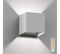 Applique CUBEL per esterni bianco IP65 Up & Downlight quadrato + lampada LED