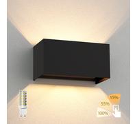 Applique CUBEL per esterni nero IP65 Up & Downlight con 2 lampade LED