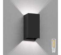 Applique CUBEL per esterni rettangolare nero IP65 Up & Downlight incl. LED