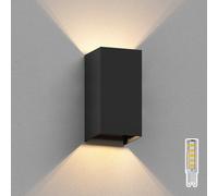 Applique CUBEL per esterni rettangolare nero IP65 Up & Downlight incl. LED