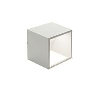 Applique in alluminio pressofuso NIKO APPLIQUE CUBO Dimensioni 11,1x10,9xh 10,9 cm Diffusore in vetro trasparente 9W LED 3000K colore BIANCO BIANCO