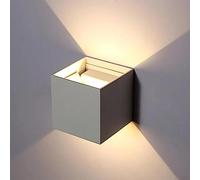 Applique Cubo a LED IP65 per interno/esterno 12W Regolabile 1000lumen Moderno Alluminio, doppio fascio di luce regolabile, Ideale per balcone, terrazzo, casa, hotel (3000K, Grigio) ES46-GC