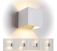 Applique cubo esterni IP65 giardino pareti casa doppio fascio luce 4000K LED 12W